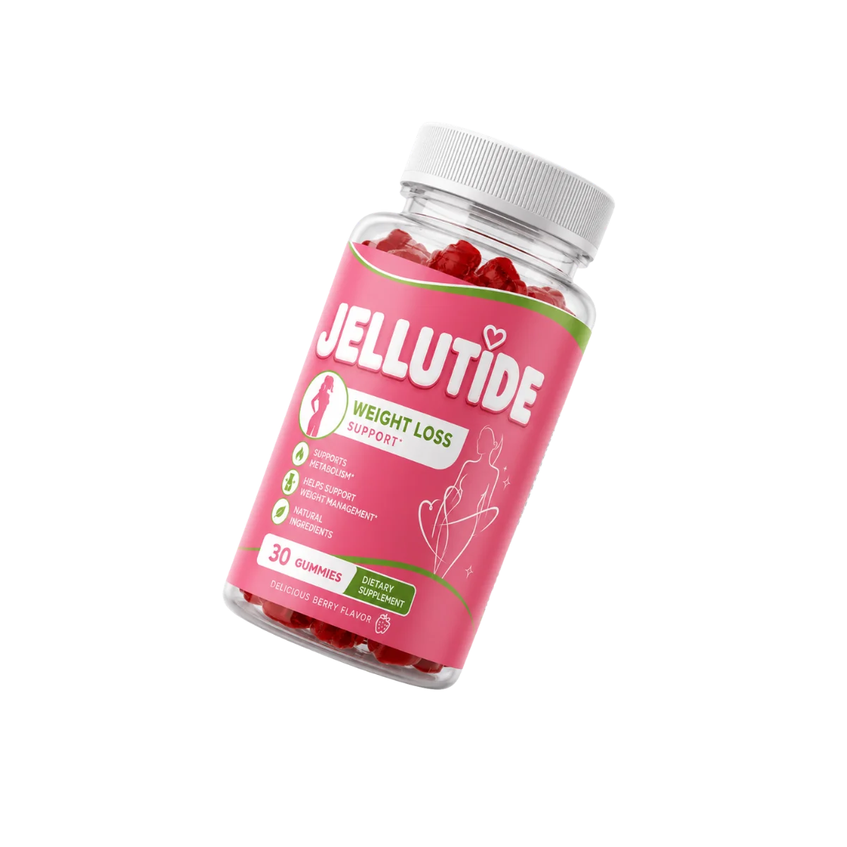 JelluTide gummy bottle with berry-flavoured apple cider vinegar and BHB gummies